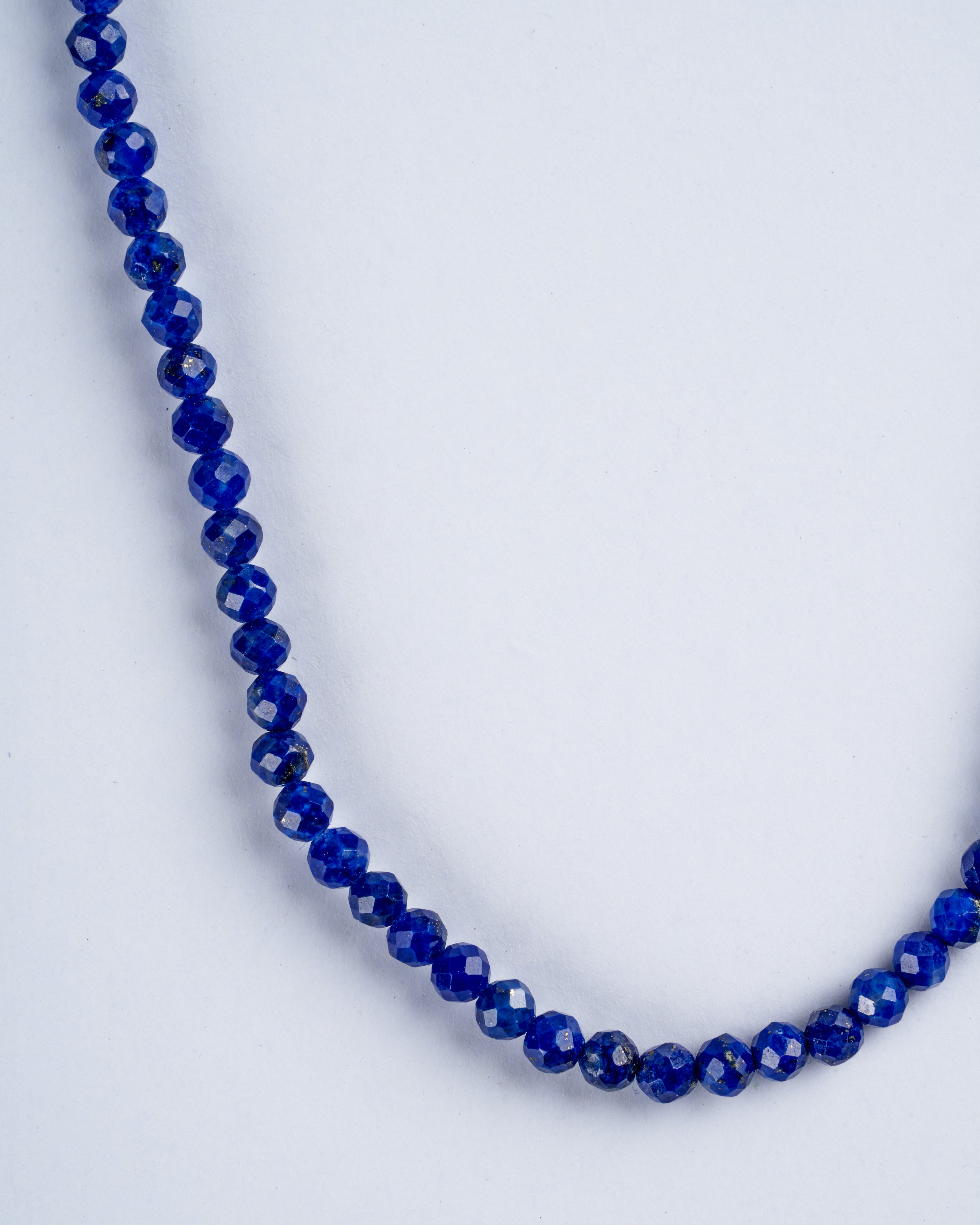 lena skadegard, 15" lapis / pyrite strand necklace