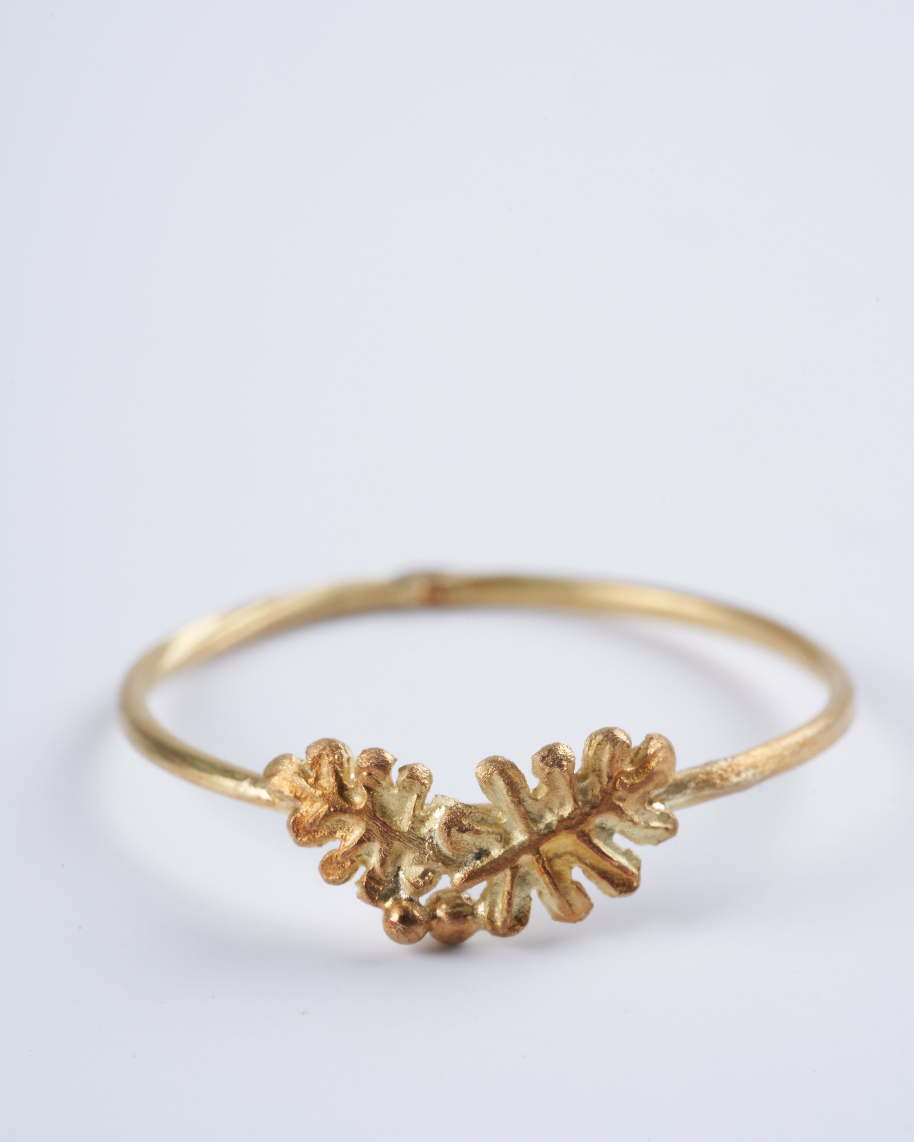 lene vibe, 18k yellow gold leaf ring - gold