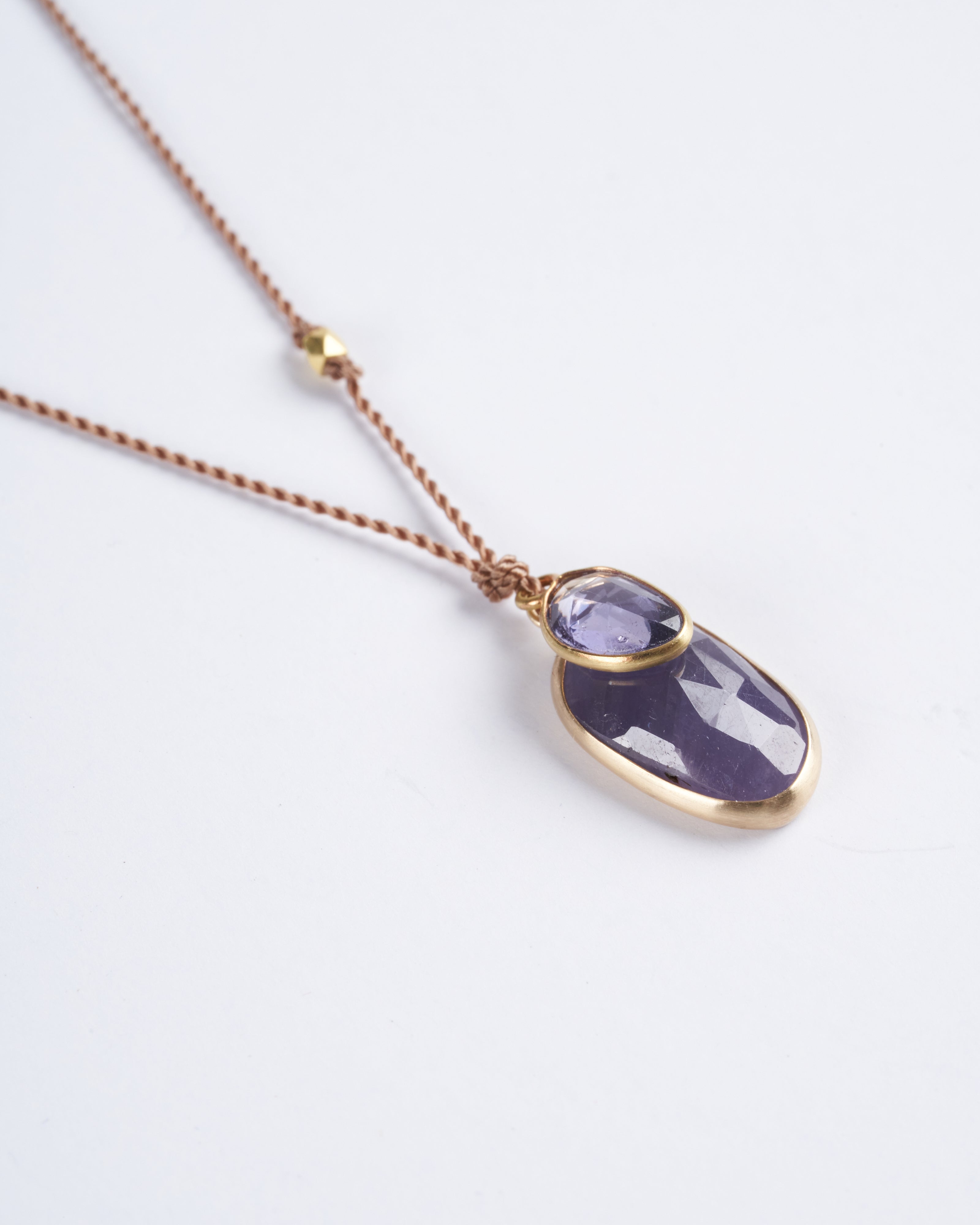 margaret solow, 2 sapphires 14k yg and 18k yg - lavender