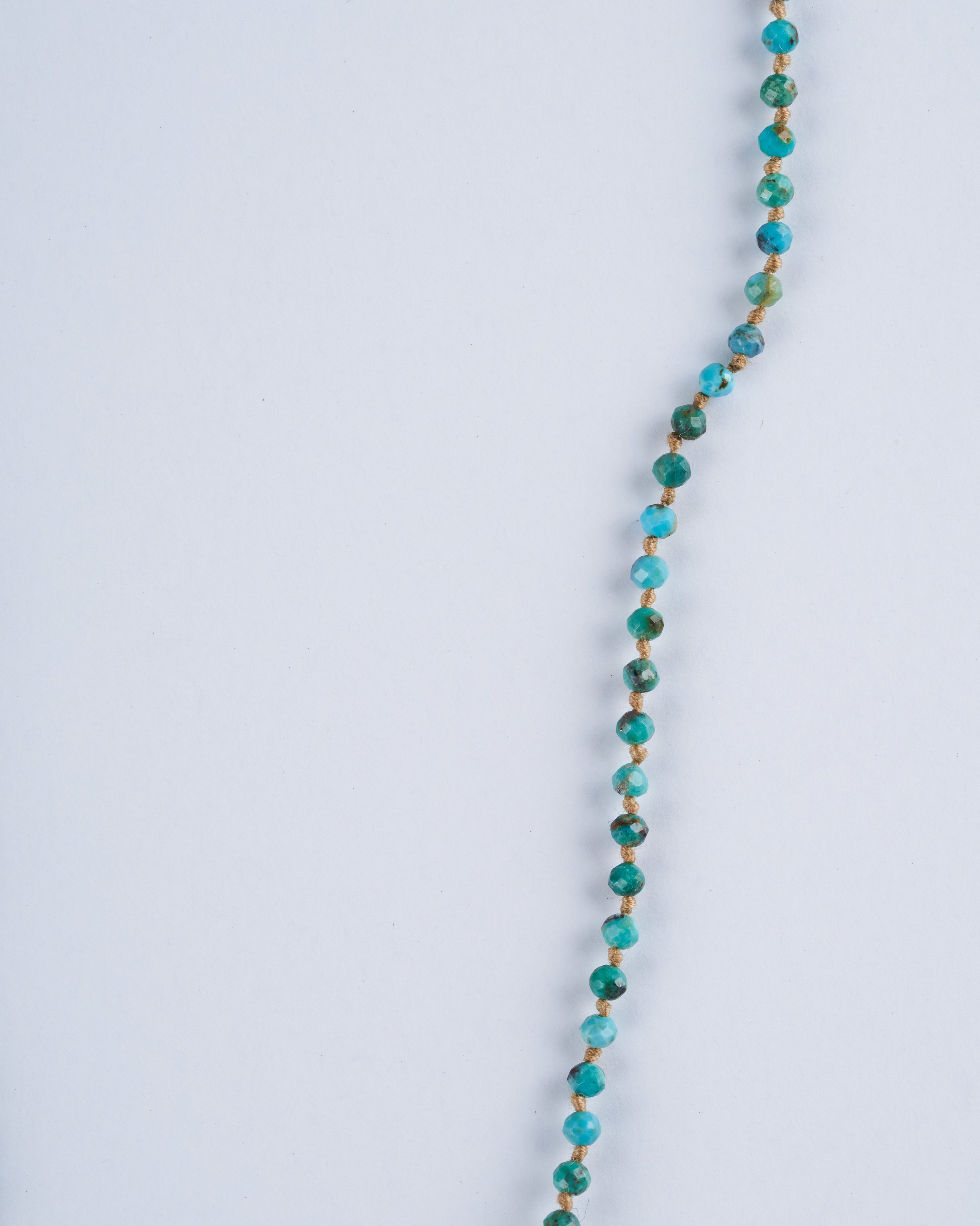 lena skadegard, 2mm turquoise necklace w/ 9k gold closure