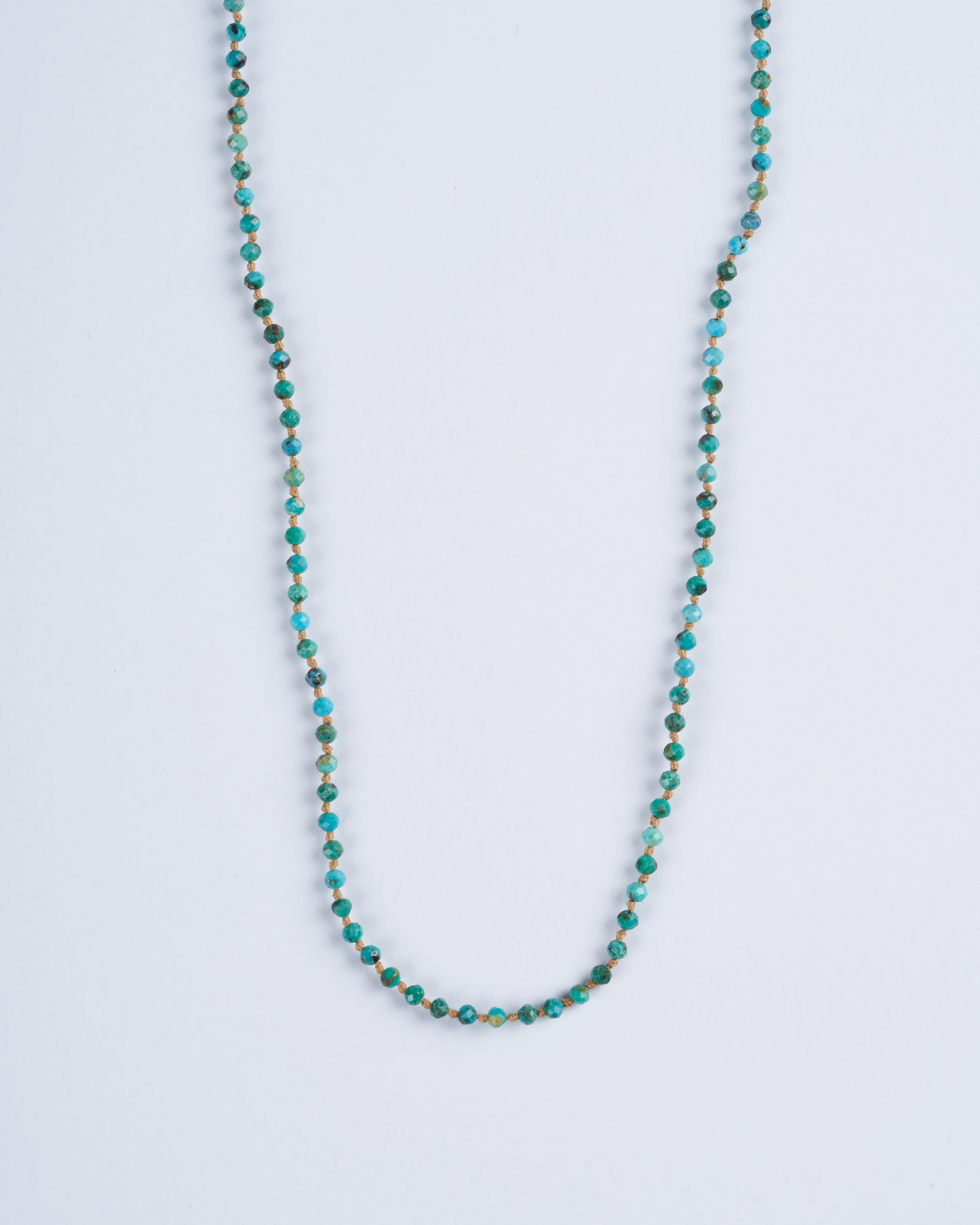 lena skadegard, 2mm turquoise necklace w/ 9k gold closure