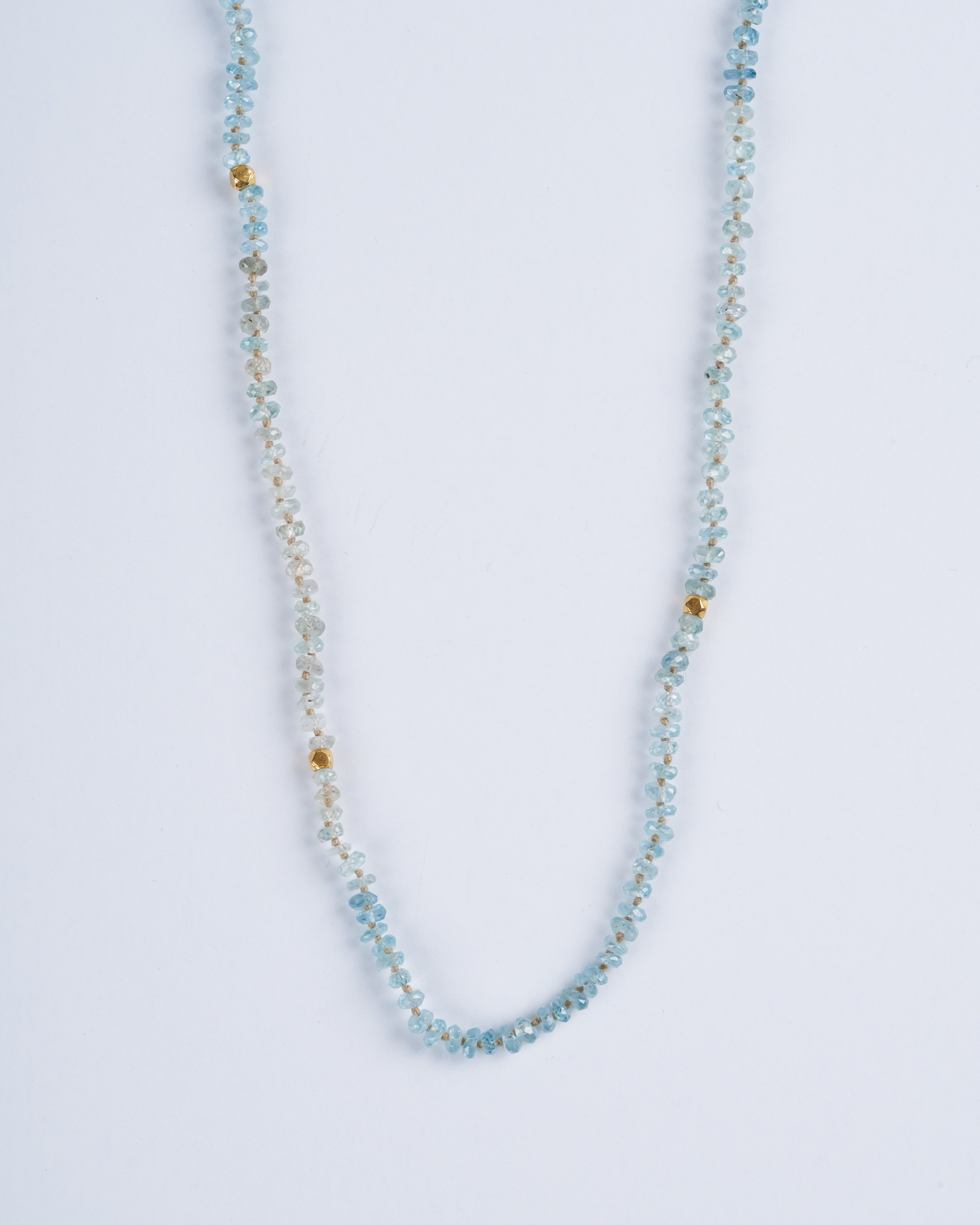 lena skadegard, 32" aquamarine 18k gold necklace