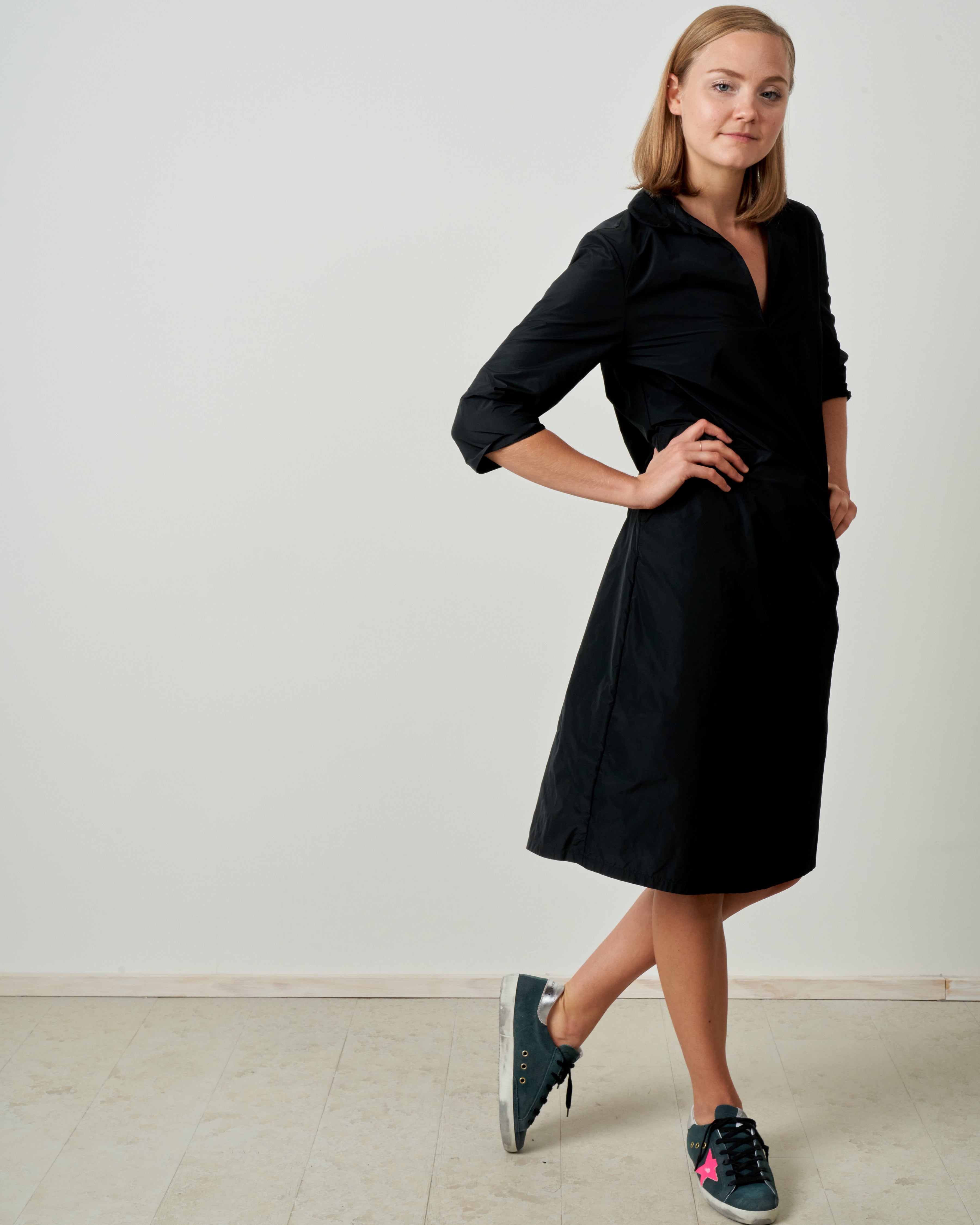 katharina hovman, 3/4 sleeve dress - black