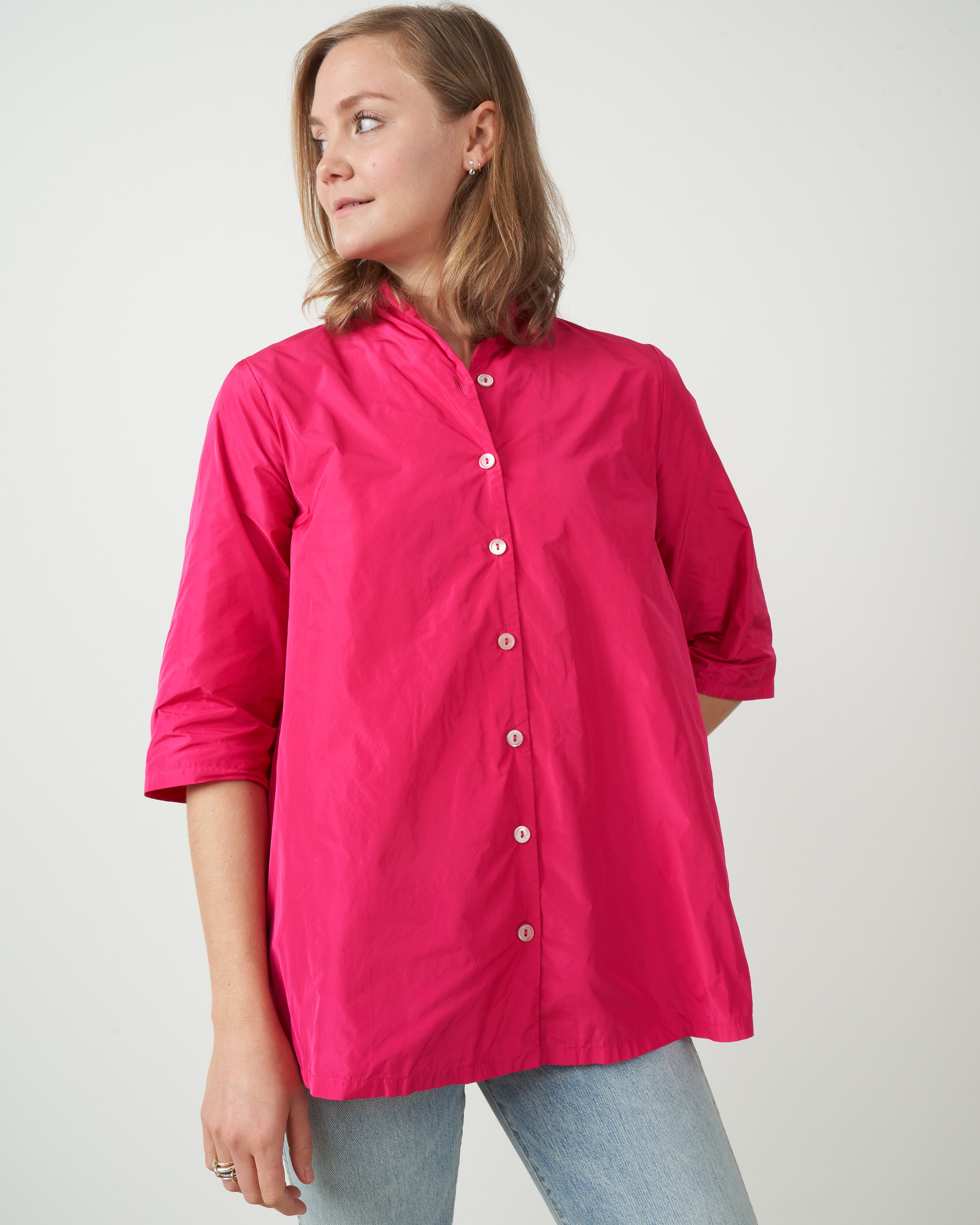 katharina hovman, 3/4 slv a-line blouse - pink