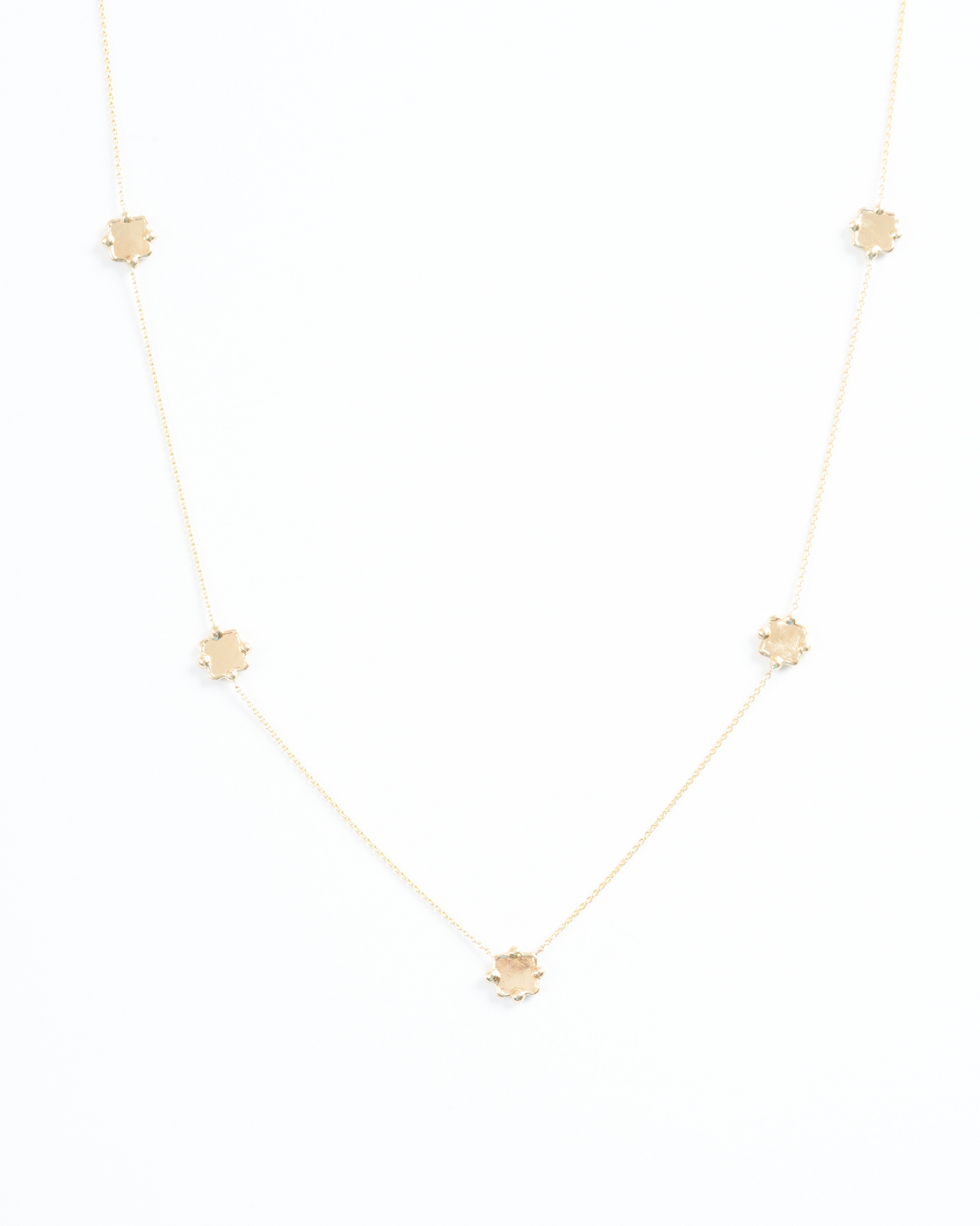 lio and linn, 5 square/dot necklace - gold