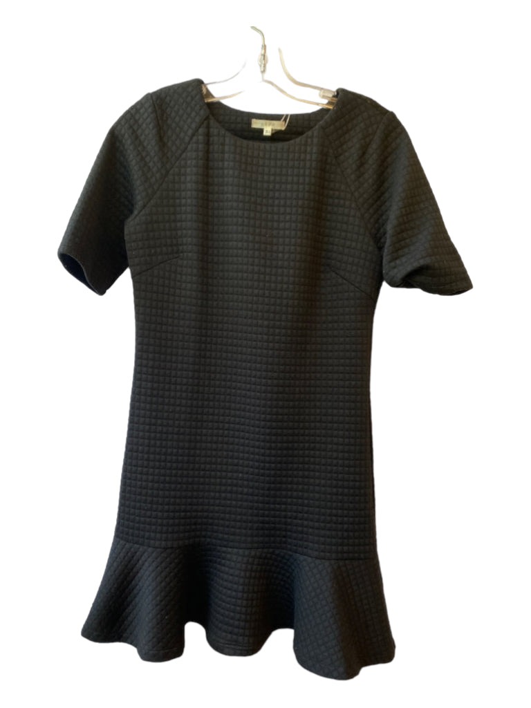 HYPR, HYPR Size S Black Polyester Blend Round Neck 1/2 Sleeve Quilted Dress