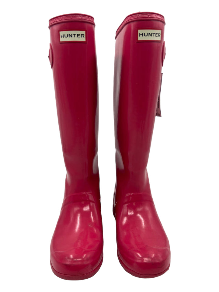 Hunter, Hunter Shoe Size 6 Pink Rubber Rain Boots Solid Knee High Boots