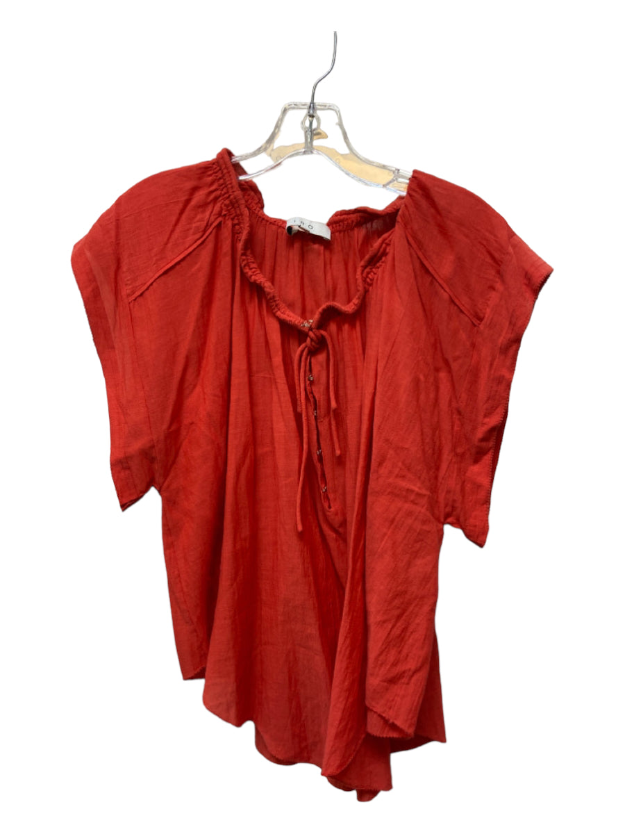 IRO, IRO Size 34 coral Viscose Tie Detail Hook & Eye Top