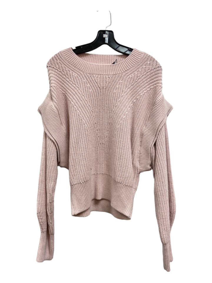 IRO, IRO Size Large Blush Pink Cotton Blend Crew Neck Knit Long Sleeve Sweater