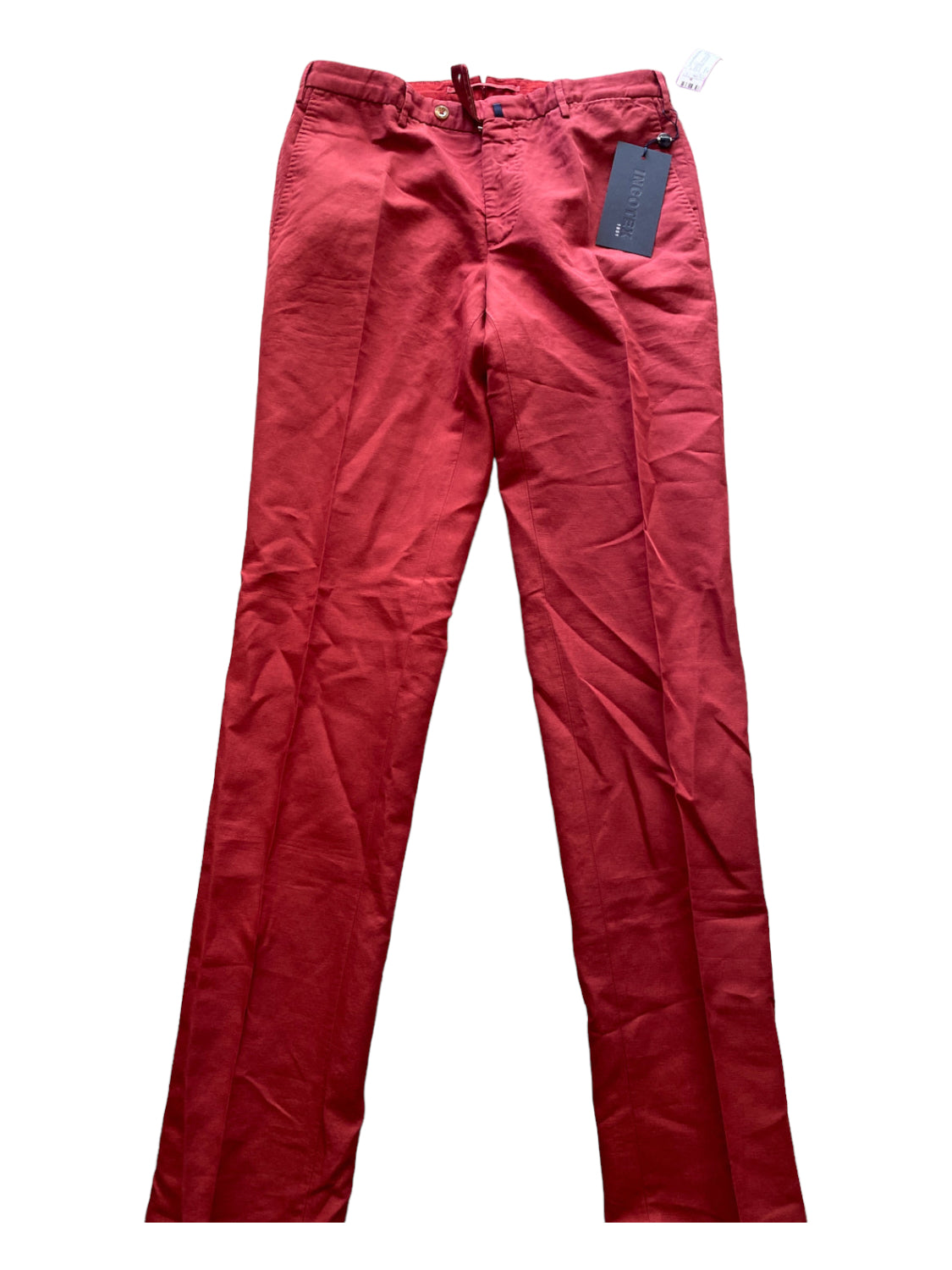 Incotex, Incotex NWT Size 48 Red Cotton Blend Solid Khakis Men's Pants