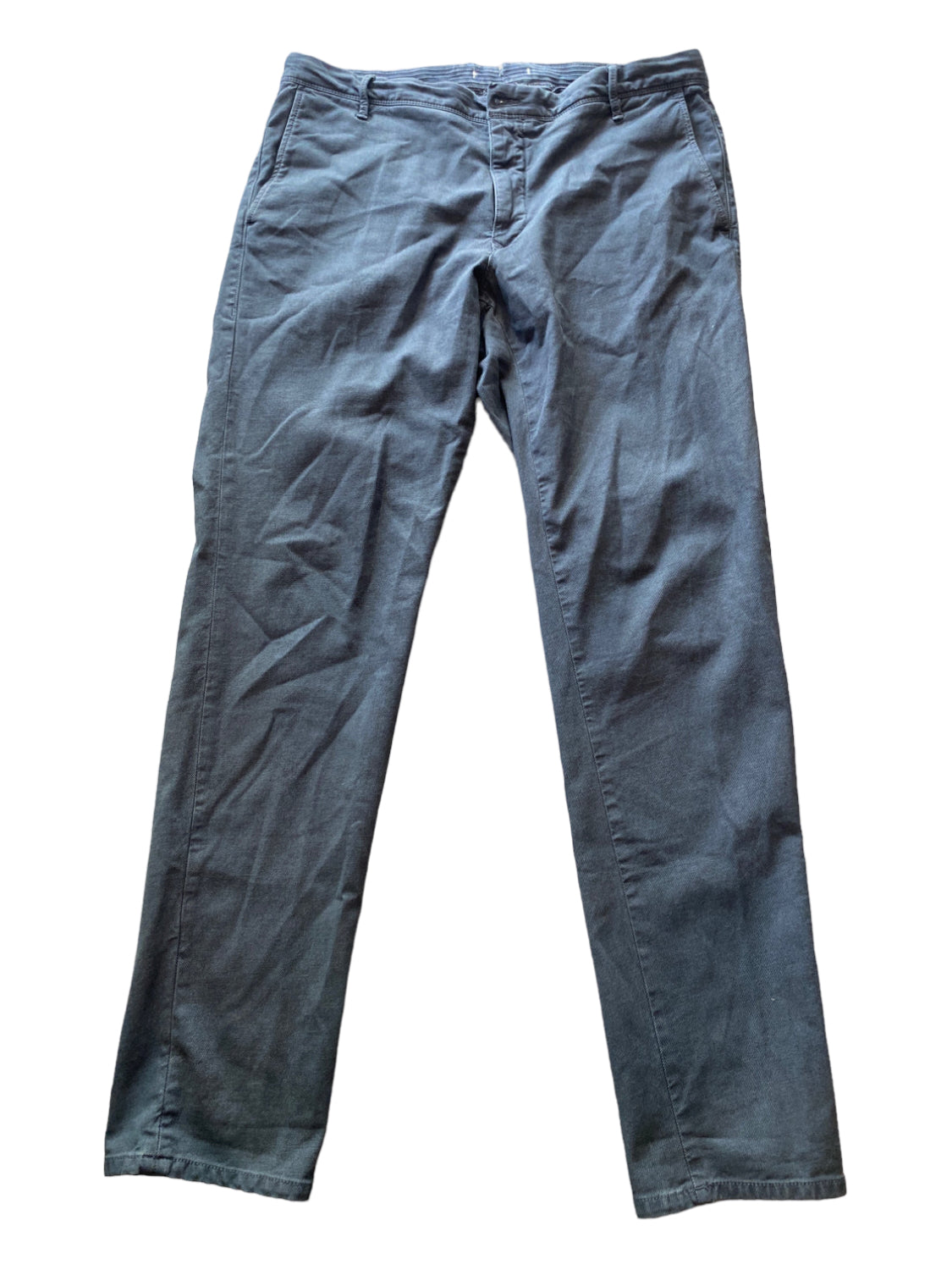 Incotex, Incotex Size 36 Blue Cotton Blend Solid Khakis Men's Pants