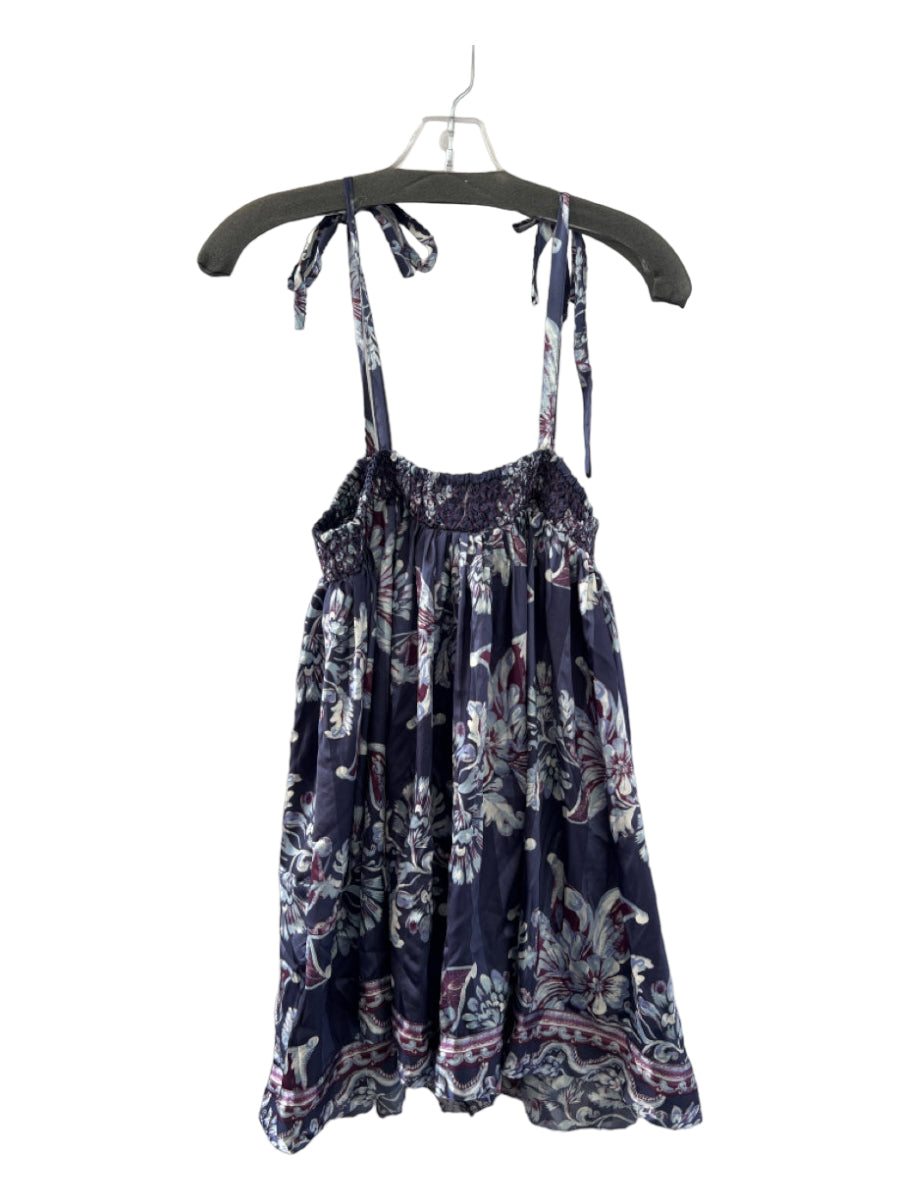 Intimately, Intimately Size XS Purple & White Polyester Spaghetti Strap Flowers Dress