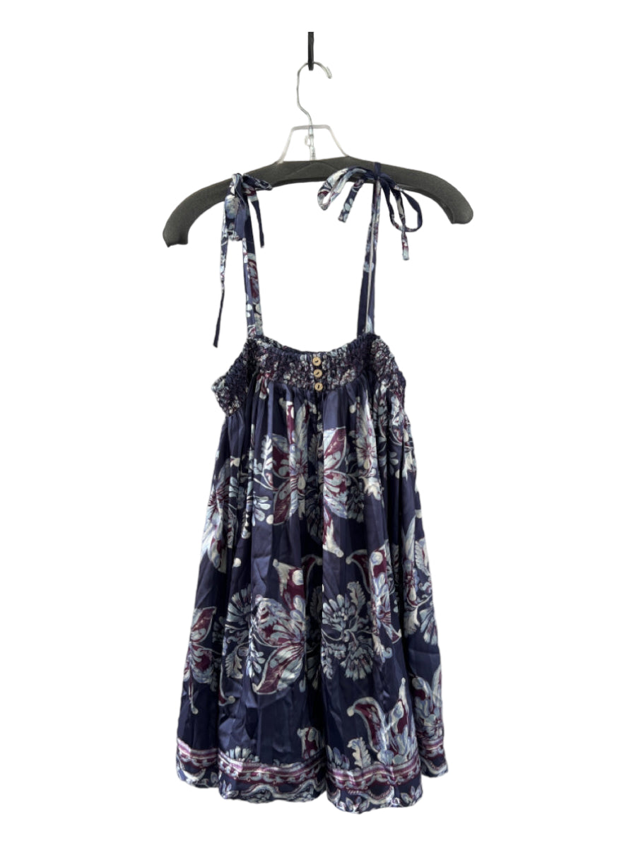 Intimately, Intimately Size XS Purple & White Polyester Spaghetti Strap Flowers Dress