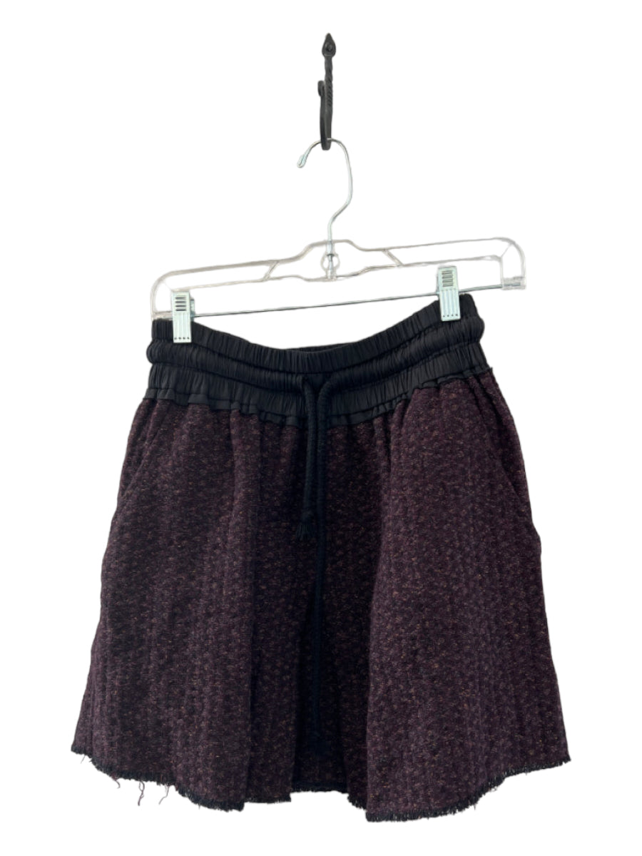 Isabel Marant Etoile, Isabel Marant Etoile Size 38 Maroon & Black Cotton Blend High Waist tweed Shorts