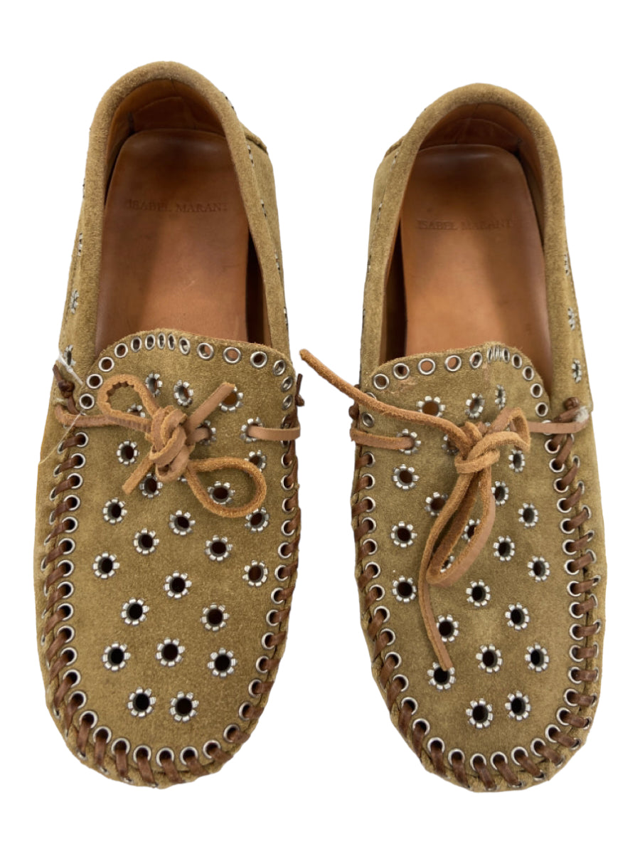 Isabel Marant, Isabel Marant Shoe Size 38 Brown Suede Grommets Moccasin Flats