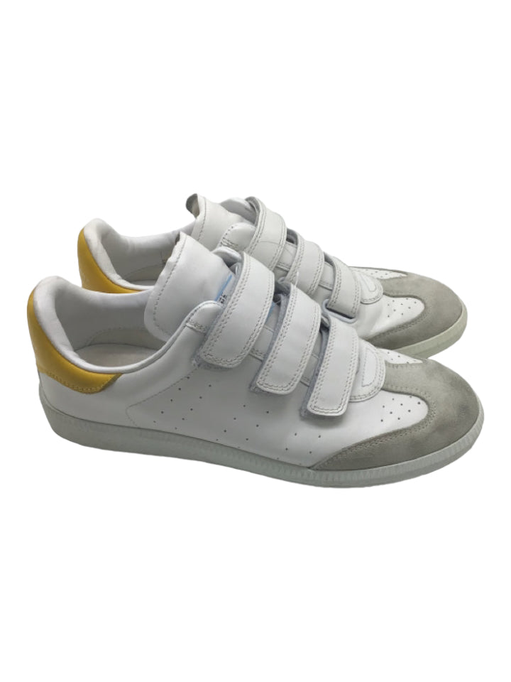 Isabel Marant, Isabel Marant Shoe Size 39 White, Grey, Yellow Leather Suede Sneakers