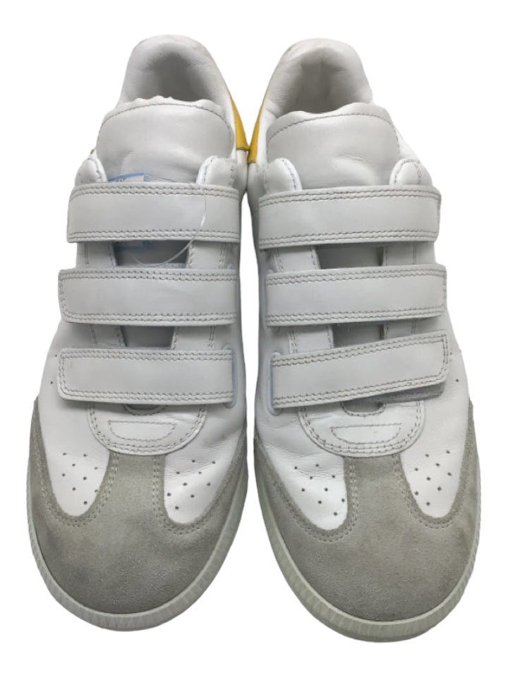 Isabel Marant, Isabel Marant Shoe Size 39 White, Grey, Yellow Leather Suede Sneakers