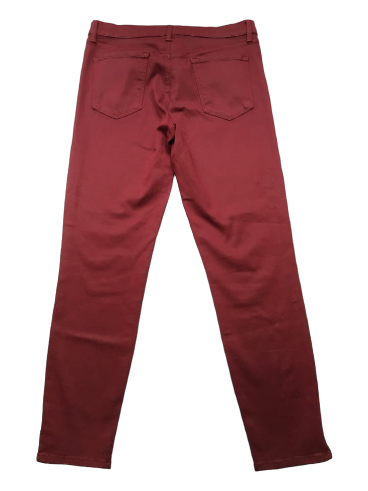 J Brand, J Brand Size 31 Maroon Red Cotton Blend Cropped Skinny Coated Pants