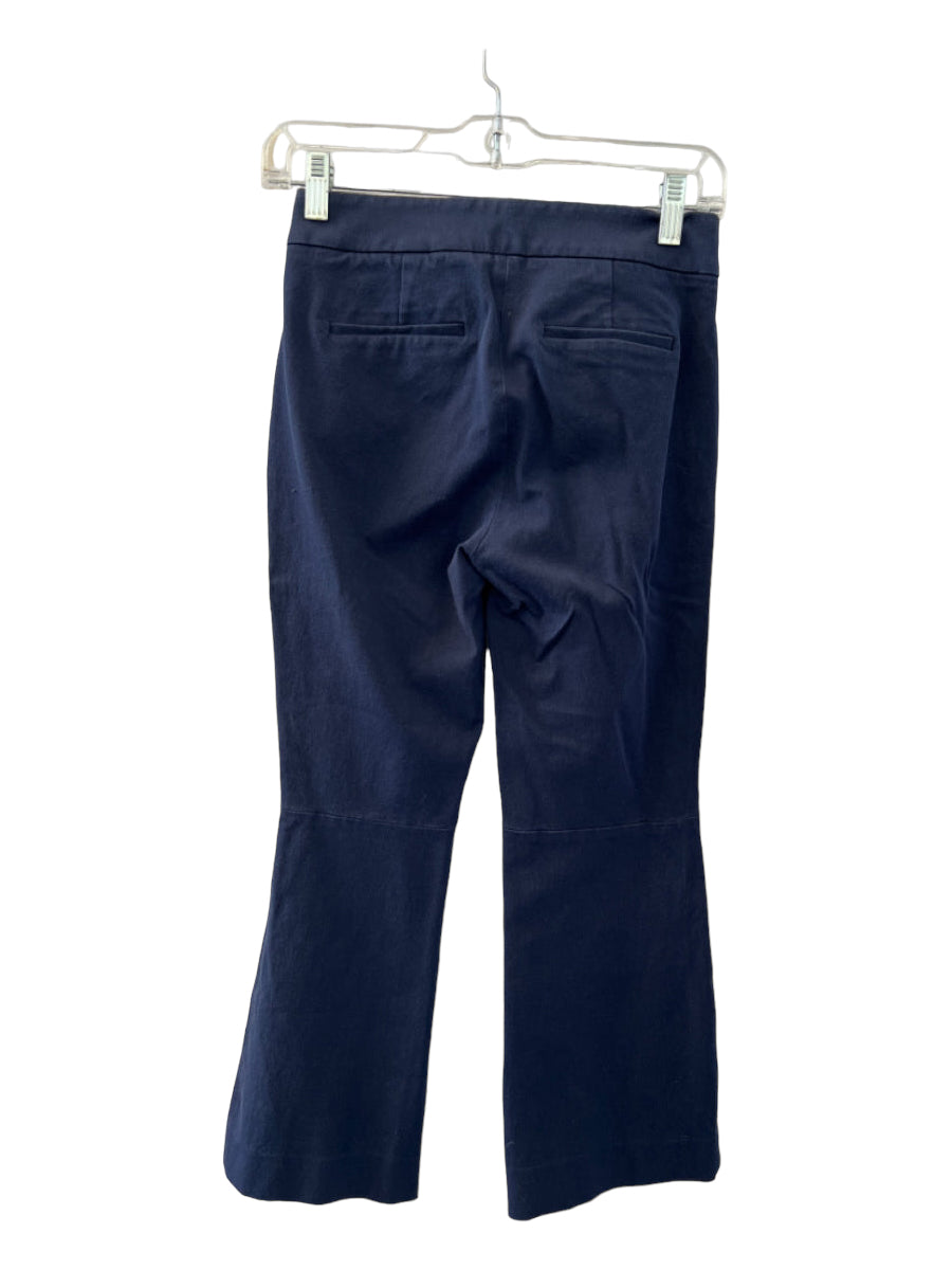 J. Crew, J Crew Size 00 Navy Cotton Mid Rise Straight Leg Zip Fly Slacks Pants