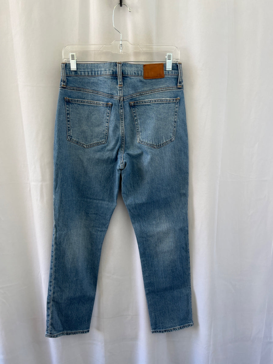 J. Crew, J Crew Size 26 Medium Wash Denim Zip Up Straight Leg Jeans