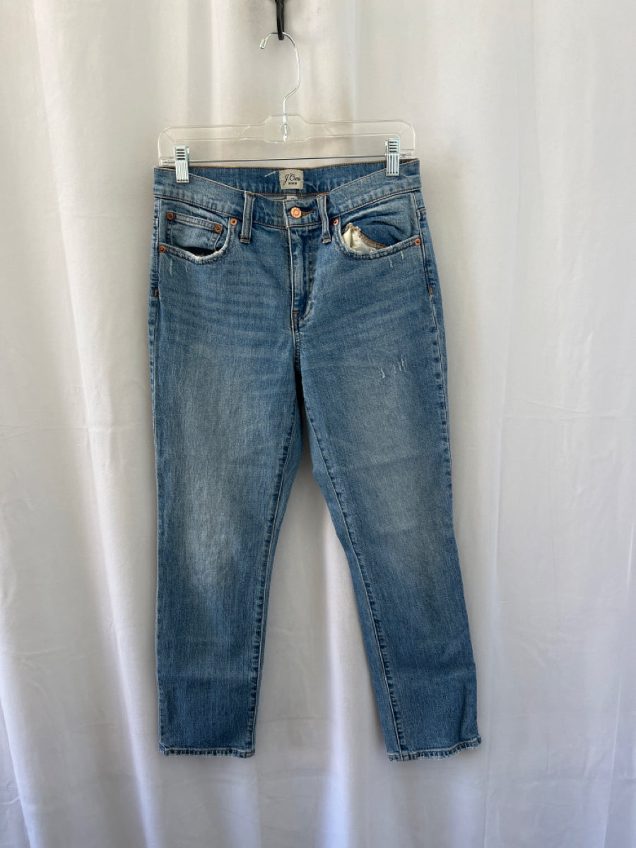 J. Crew, J Crew Size 26 Medium Wash Denim Zip Up Straight Leg Jeans