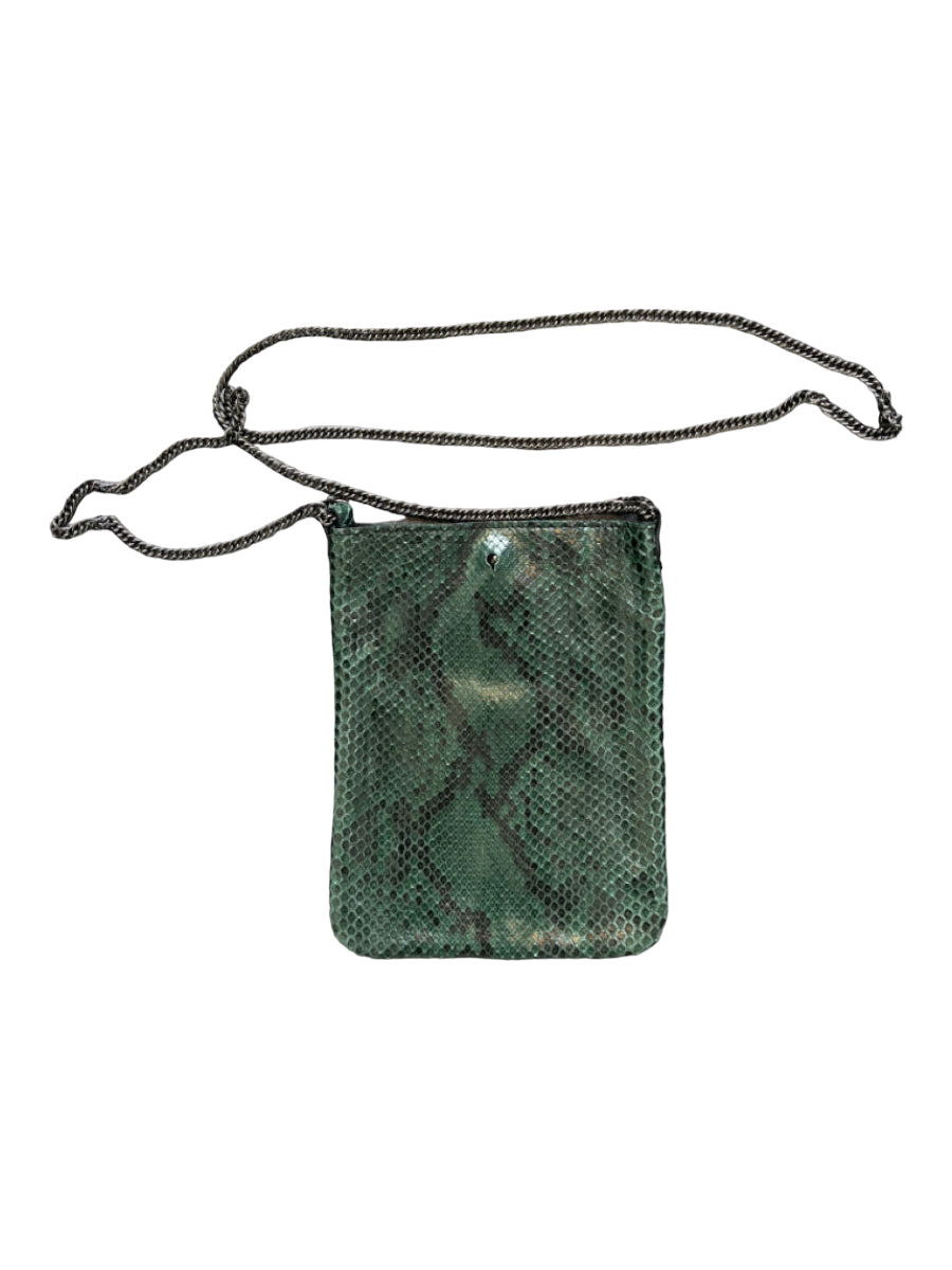 J. Markell, J. Markell Teal Green Python Chain Strap Bag