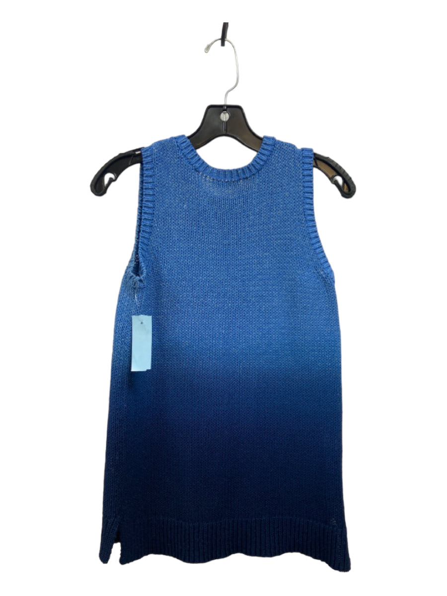 J Mclaughlin, J. McLaughlin Size XS Blue Cotton Ombre Sleeveless Sweater