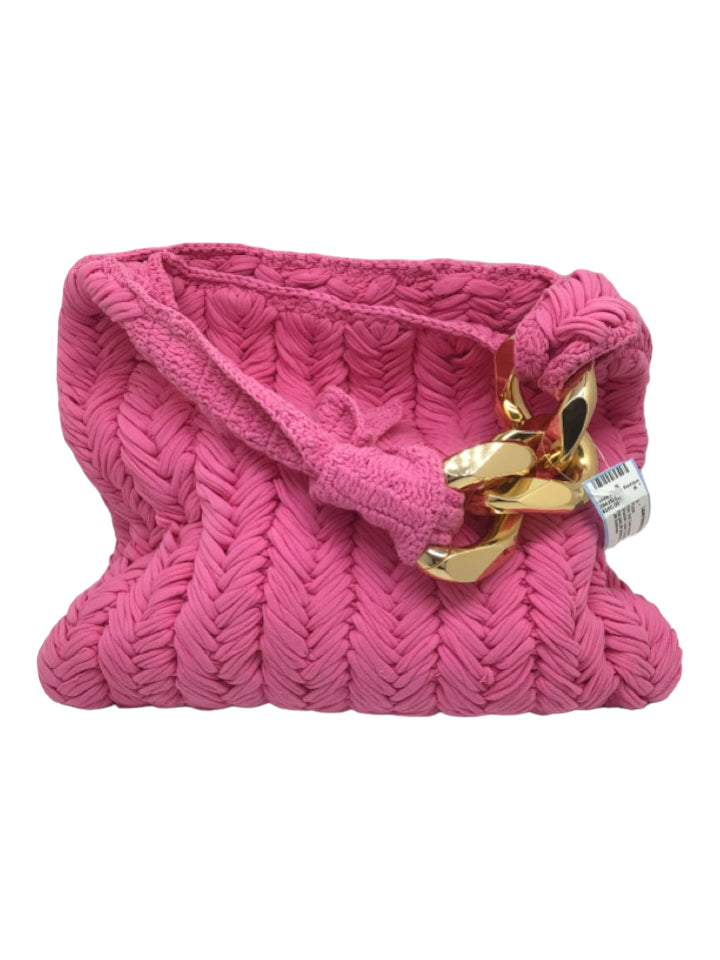 JW Anderson, JW Anderson Pink Knit Gold hardware Chain Detail Shoulder Luxury Purse