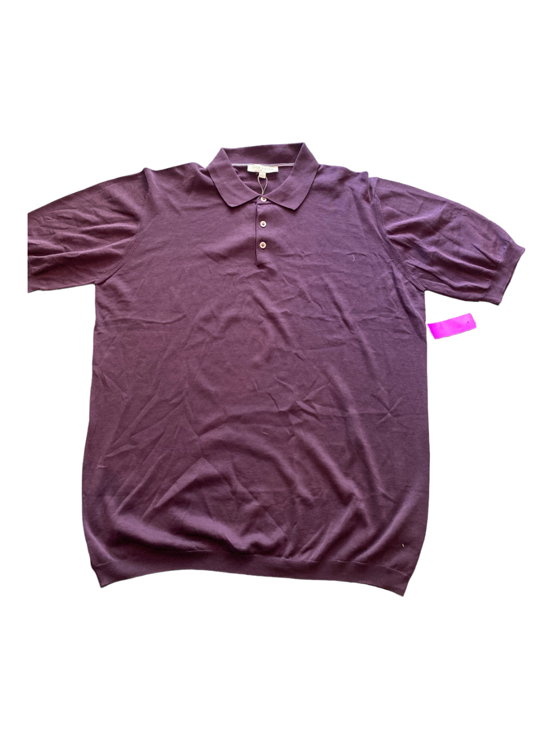 Jack Victor, Jack Victor NWT Size XXL Plum Cotton Blend Solid Knit Polo Men's Short Sleeve