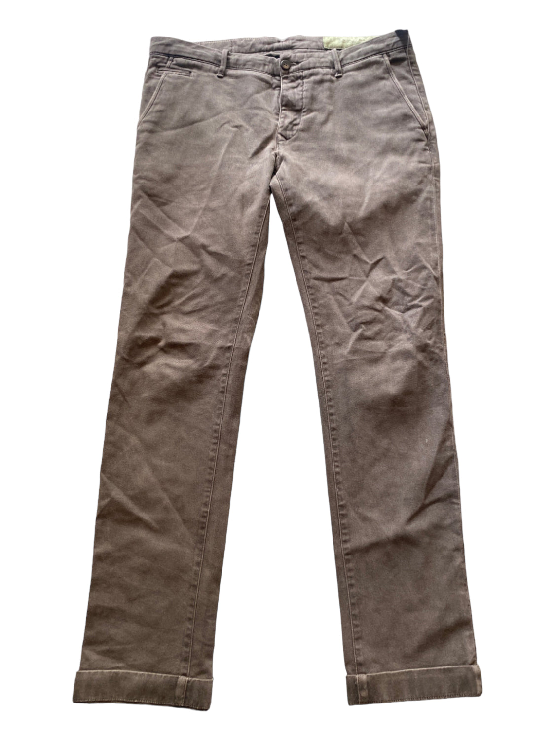 Jacob Cohen, Jacob Cohen Size 34 Brown Cotton Blend Solid Khakis Men's Pants