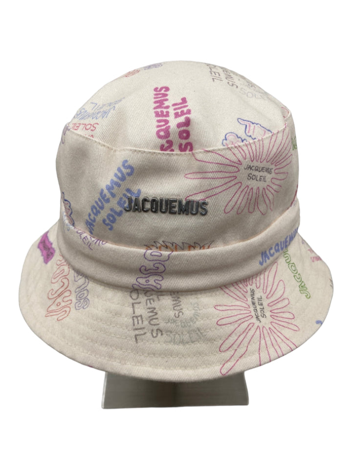 Jacquemus, Jacquemus Cream & Multi Cotton Tie Detail All Over Print Hat