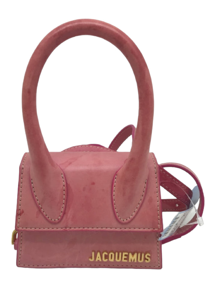 Jacquemus, Jacquemus Pink Leather Magnetic Snap Goldtone Hardware Detatchable Strap Bag