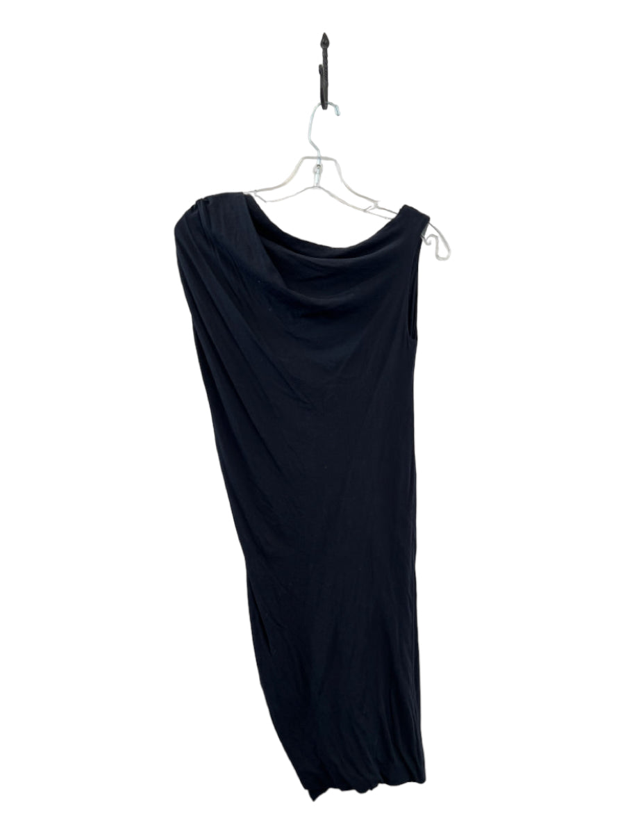 James Perse, James Perse Size 0 Dark Navy Silk Blend Sleeveless Draping Midi Cowl Neck Dress