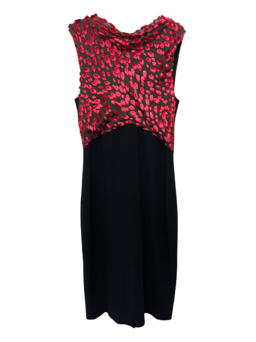 Jason Wu, Jason Wu Size 10 Black & Red Viscose & wool Velvet Detail color block Dress