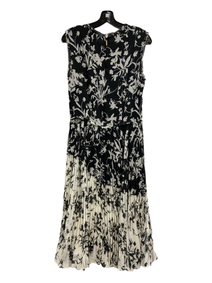 Jason Wu, Jason Wu Size 10 Black & White Polyester Floral High Neck Sleeveless Dress