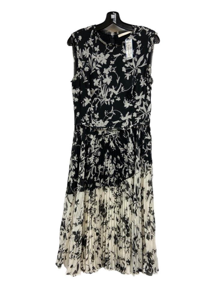 Jason Wu, Jason Wu Size 10 Black & White Polyester Floral High Neck Sleeveless Dress