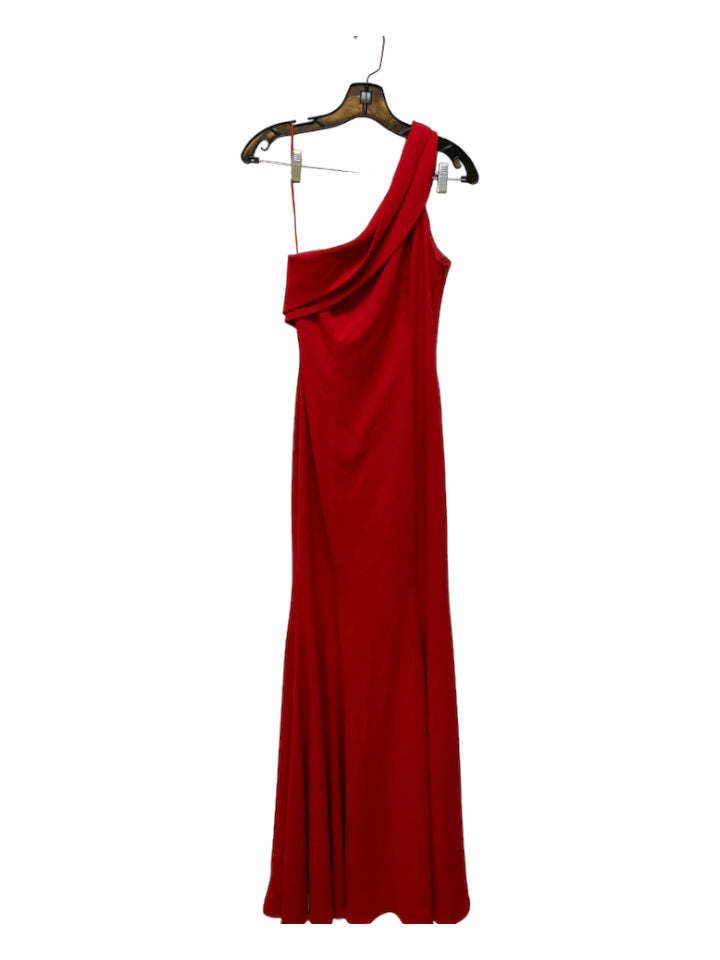 Jay Godfrey, Jay Godfrey Size 0 Red Polyester Blend One Shoulder Floor Length Gown