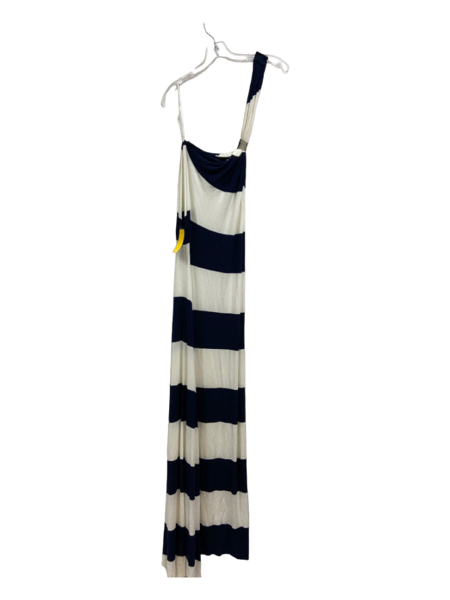 Jay Godfrey, Jay Godfrey Size 2 Blue & White Cotton Blend Halter Striped Maxi Dress