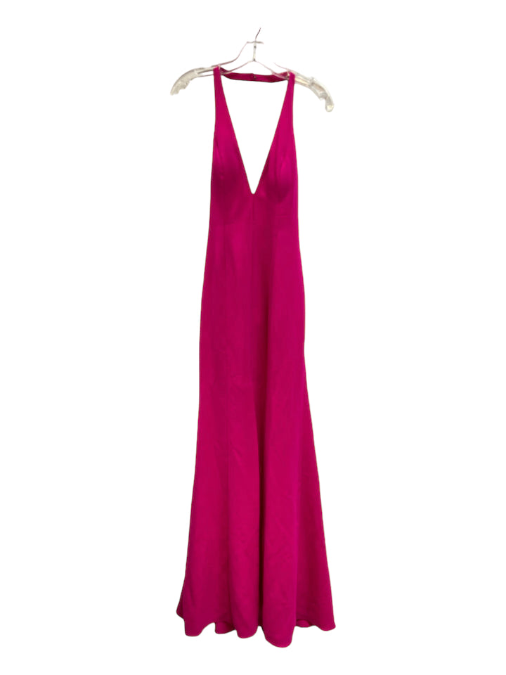 Jay Godfrey, Jay Godfrey Size 2 Pink Polyester Slit V Neck Around the neck Gown