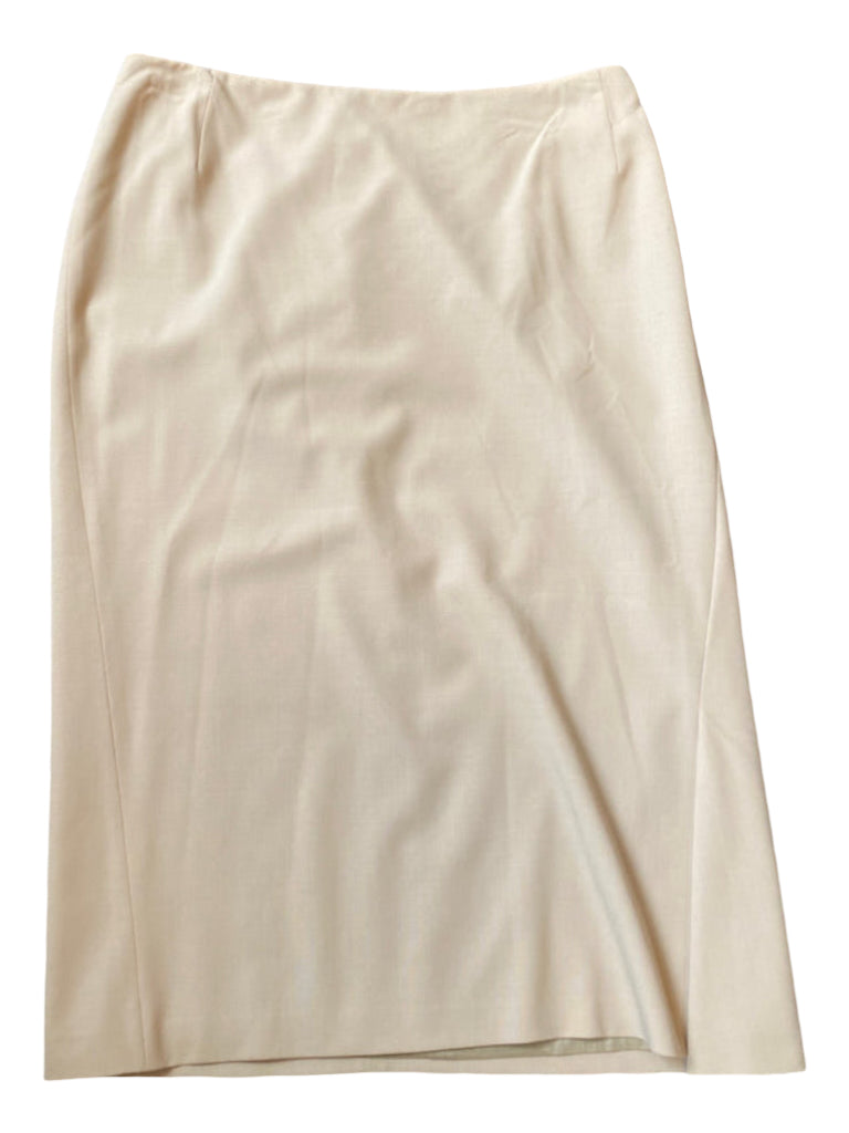 Jil Sander, Jil Sander Size 40 Khaki Cupro Blend Midi Back Zip Pencil Skirt