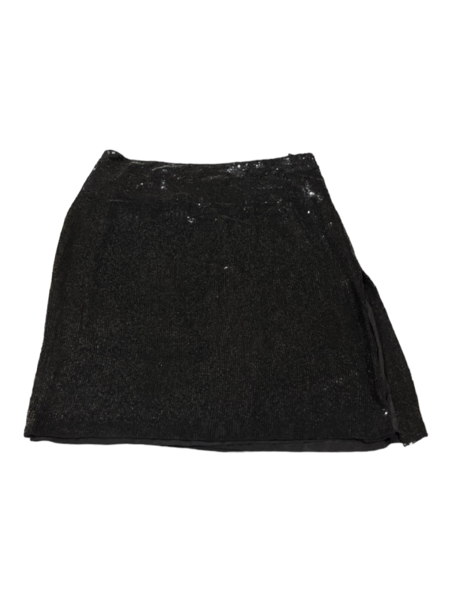 Jil Sander, Jil Sander Size 42 Black Silk Fully Sequinned Side Zip Straight Skirt