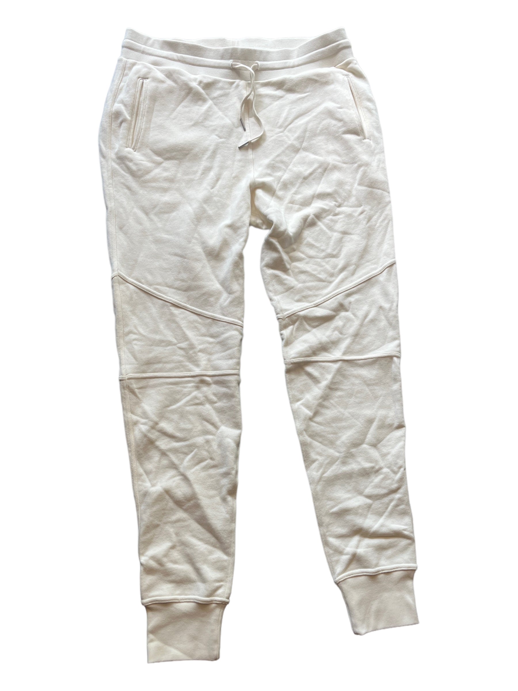 John Elliot, John Elliot Size 6 Off White Cotton Solid Jogger Men's Pants