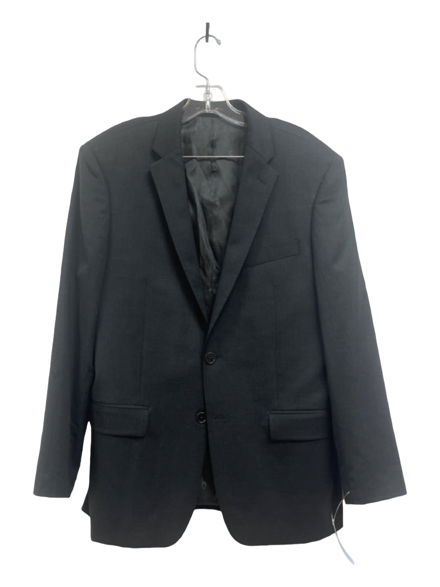 John Varvatos, John Varvatos Black Wool Solid 2 Button Men's Suit