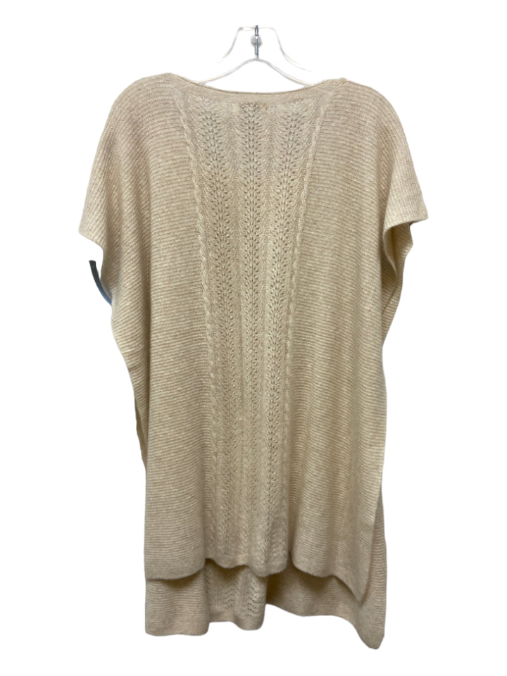 Johnny Was, Johnny Was Beige Cashmere Blend Round Neck Open Sides Knit Poncho