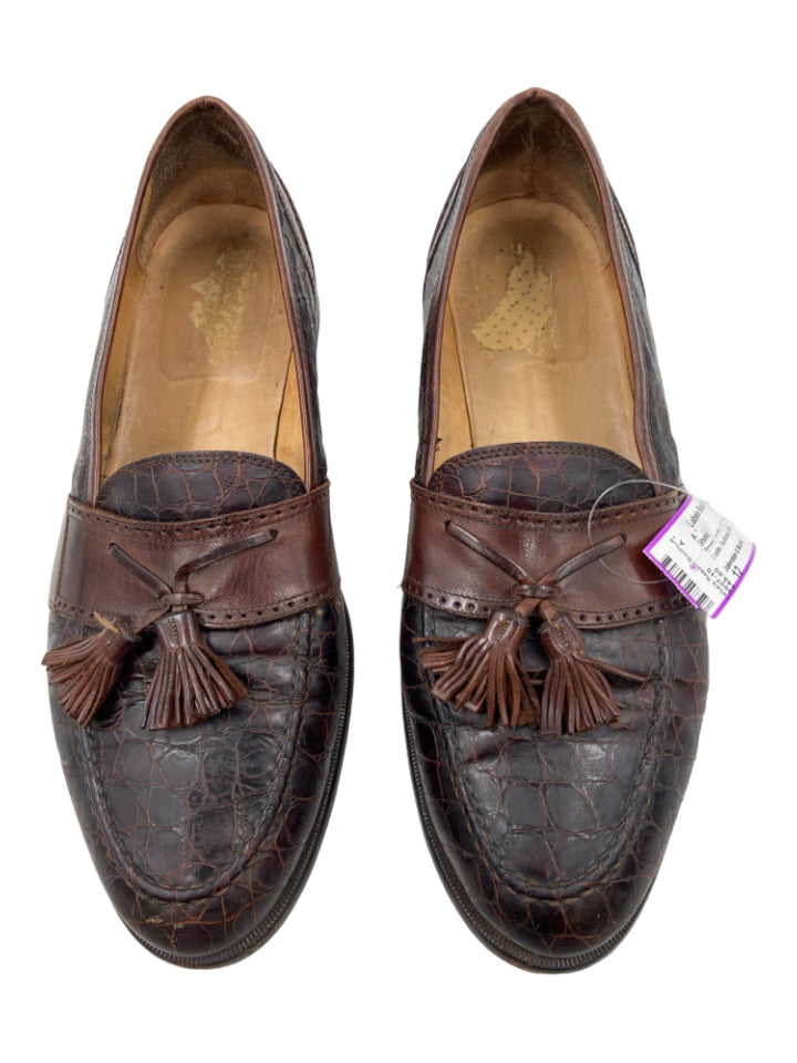 Johnston & Murphy, Johnston & Murphy Shoe Size 12 Brown Leather Solid Dress Tassel Men's Shoes