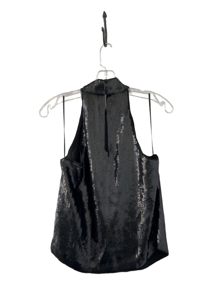 Joie, Joie Size M Black Sequin High Neck Sleeveless Top