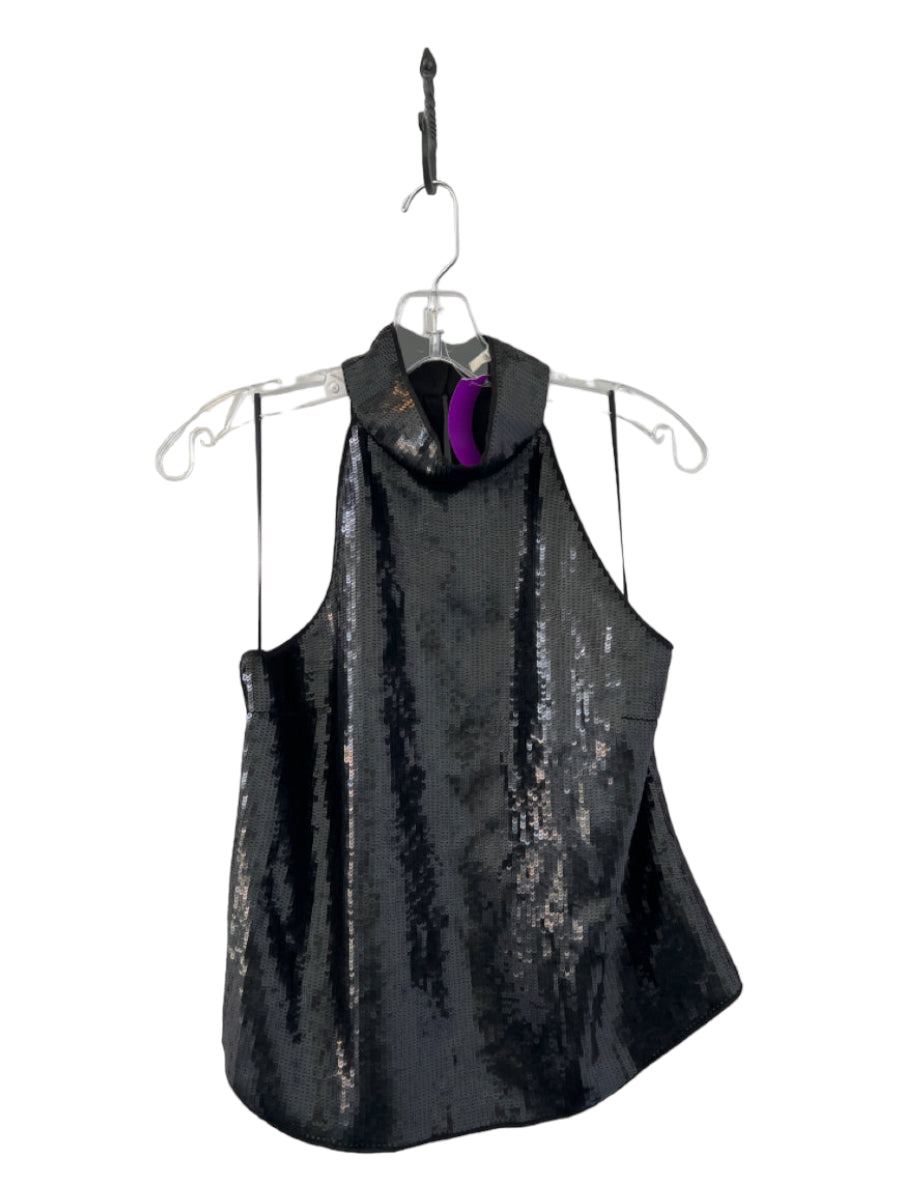 Joie, Joie Size M Black Sequin High Neck Sleeveless Top