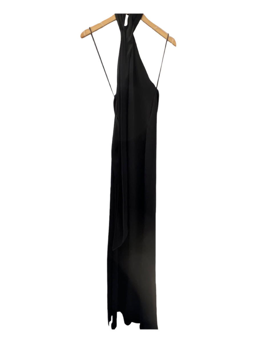 Jonathan Simkhai, Jonathan Simkhai Size 2 Black Acetate High Neck Sleeveless Slit Gown