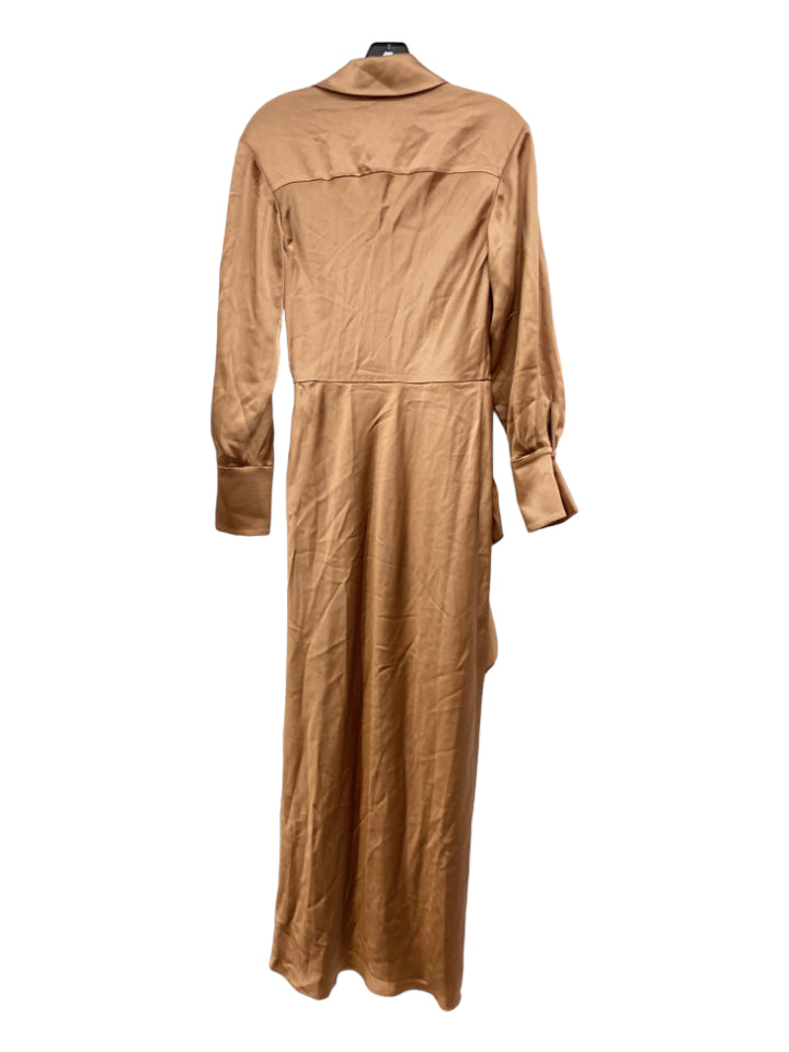 Jonathan Simkhai, Jonathan Simkhai Size 2 Brown Acetate & Polyester V Neck Faux Wrap Dress