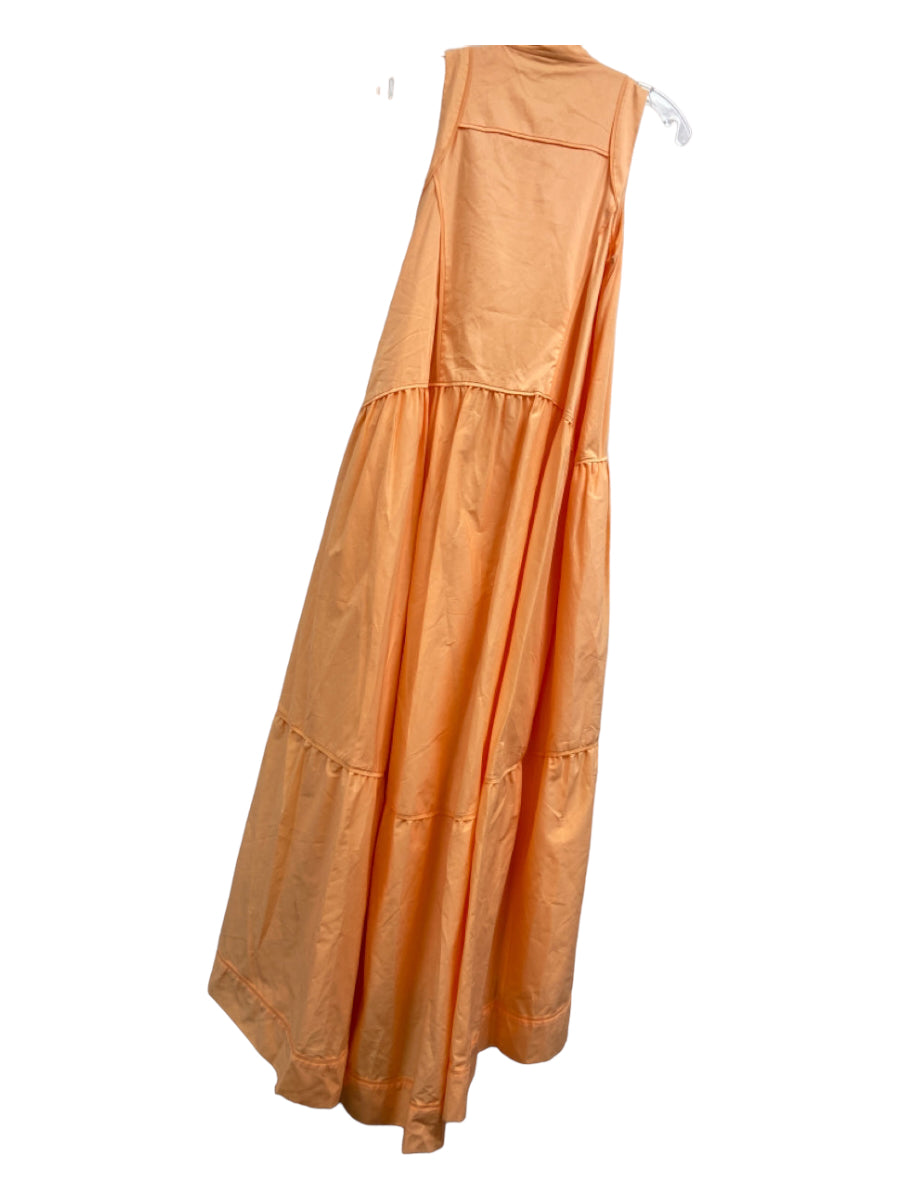 Jonathan Simkhai, Jonathan Simkhai Size XS Light Orange Cotton Blend Sleeveless Half Button Dress